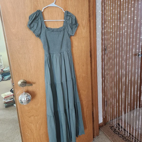 Anthropologie | Dresses | Anthropologie Daily Practice Green Boho Maxi Dress  Cottagecore Summer Fairy | Poshmark